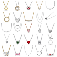 2025 New Heart-Shaped 925 Sterling Silver Plated Elevated Zircon Heart Shining Bow Necklace Lover's Holiday Gift Jewelry