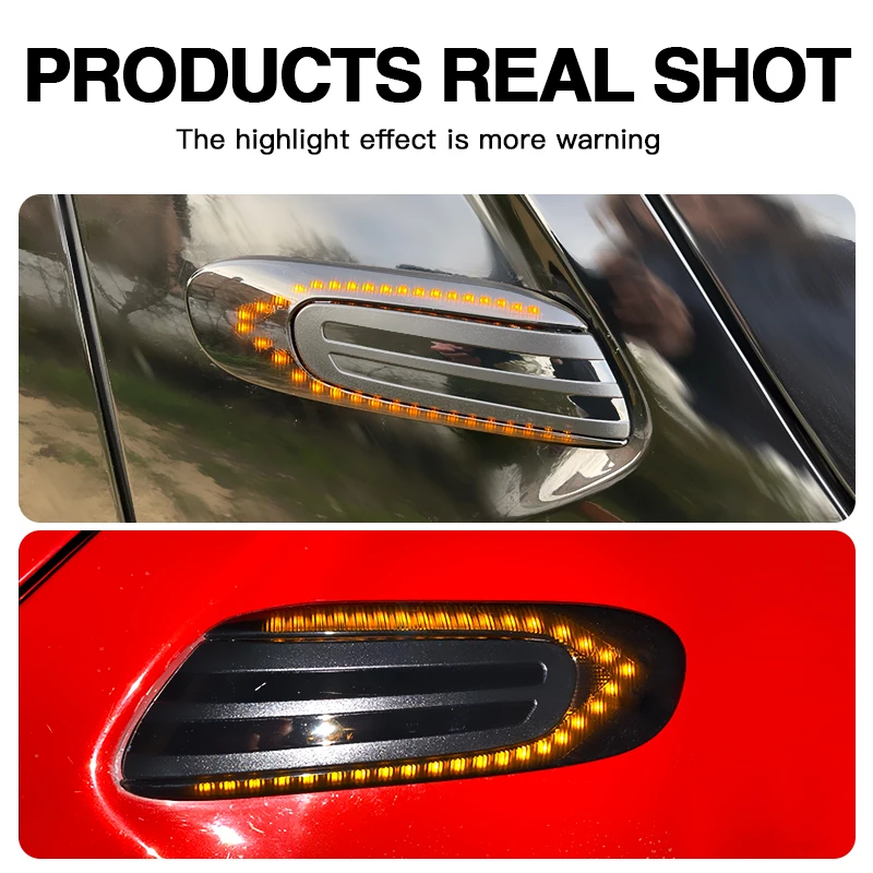 2PCS Front Amber LED Dynamic Side Marker Lights Canbus For Mini Cooper F55 F56 F57 2014-2017 Turn Signal Lamps Car Accessories