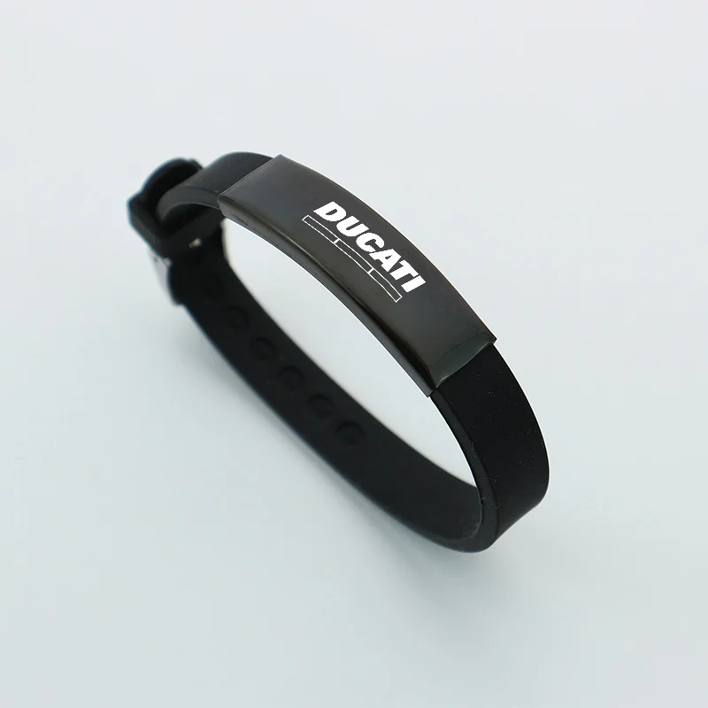 1pc ajustável pulseira de silicone à prova dwaterproof água moda pulseira de metal para ducati scrambler multistrada 950 1100 1260 esporte monstro