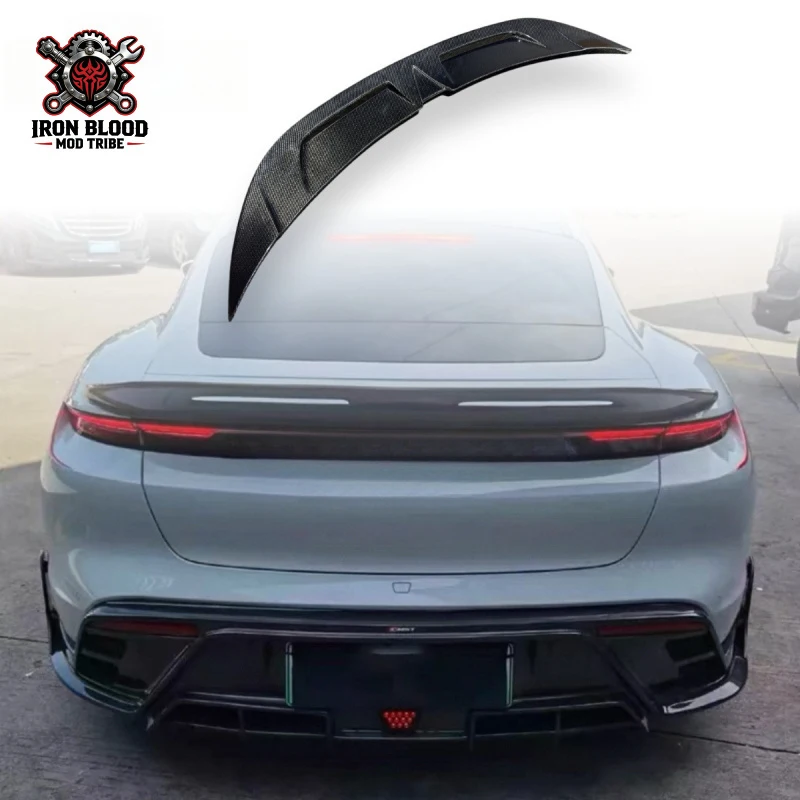 Suitable for 2019-2022 Porsche Taycan modification and upgrade, hollow-carbon-fiber rear spoiler