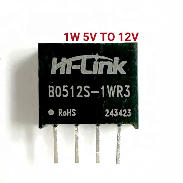 B0512S-1WR3 Isolated Micro Power Module DC- DC HLK-1D0512 5V to 12V 83mA 1W instead of B0512S-1WR2