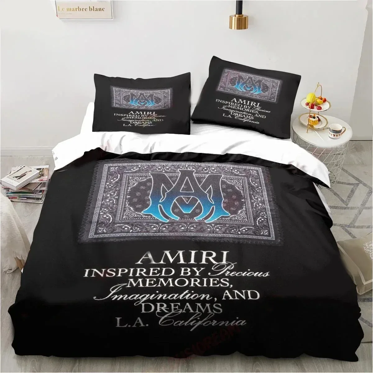 New Logo Amiris Graffiti Bedding Set,Duvet Cover Comforter Bed Set Quilt Cover Pillowcase,King Queen Twin Size Boys Girls Adults