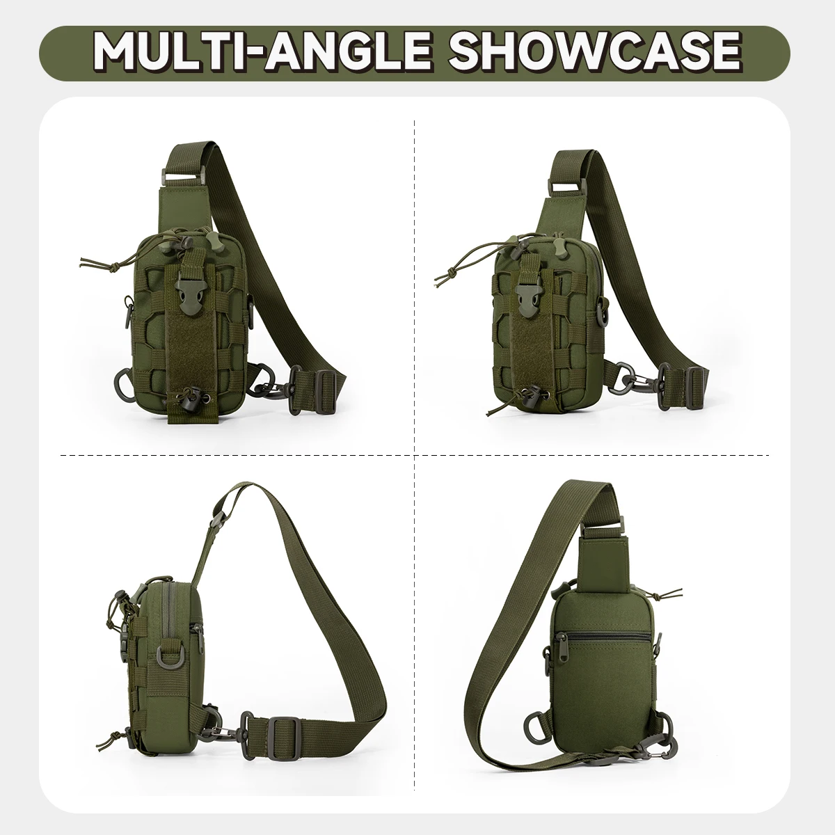 Taktische Brusttasche für den Außenbereich, Walkie-Talkie-Nylontasche, Sport- und Fitness-Rucksack für Outdoor-Aktivitäten und Radfahren, Schlüsseltasche, Tasche mit mehreren Fächern, Studentenmodell. – Detail 5