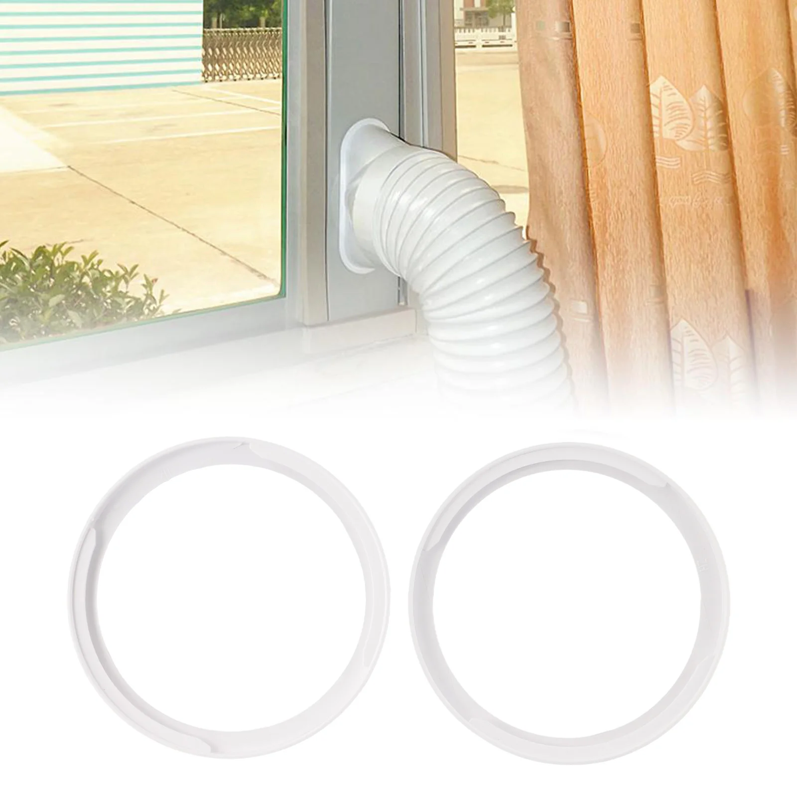 Pipe Snap Ring Exhaust Hose Connector Air Conditioning 18cm 2pcs Exhaust Hose Connector Pipe Snap Ring White None
