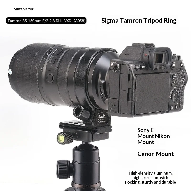 

Tripod Collar for Tamron 35-150 & Sigma 100-400 - 140g, Arca-Swiss, Quick Mount, CNC Aluminum