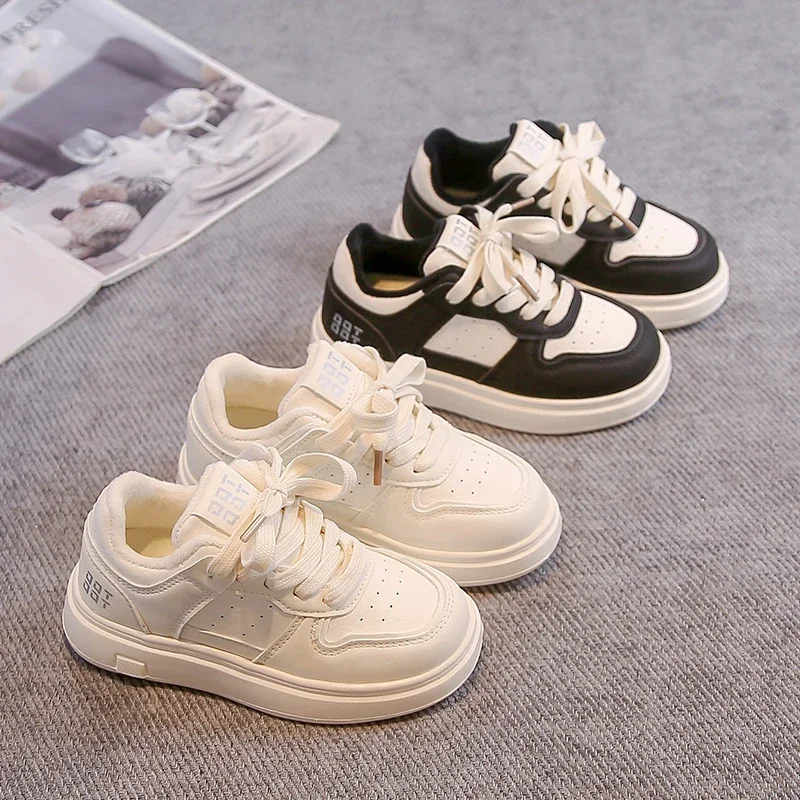 

Children Casual Shoes Breathable Soft Bottom Kids Sports Shoes Non-slip 2025 Winter Boys Girls Tennis Shoes White Trendy Suede