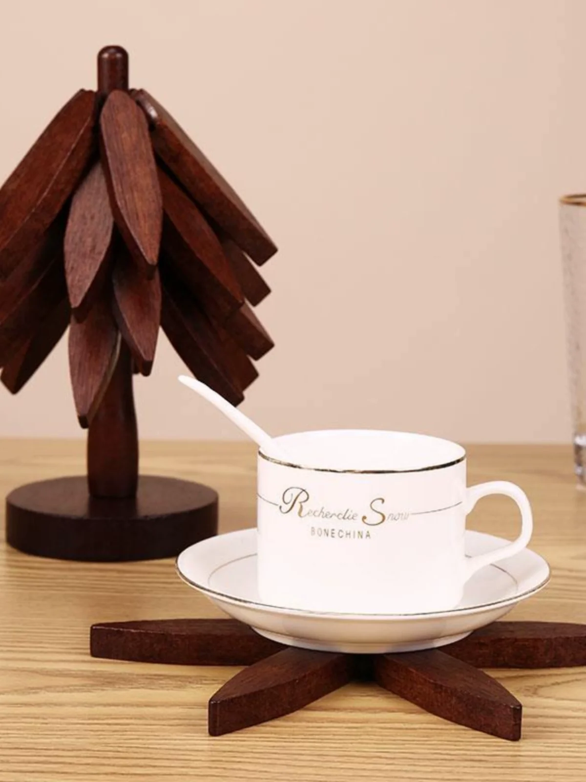 

One Tree Design Art Wooden Trivets Decorative Anti Scald Heat Resistant Table Mat Coaster Wood Placemats Pot Cool Tool Surface