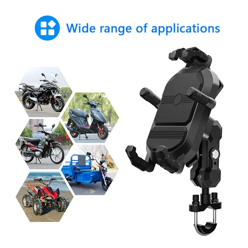 

Motorcycle Six-Claw Phone Holder Anti-Slip Shock Absorption Mount Guard Against Theft Smartphone Stand GPS Navigation Bracket