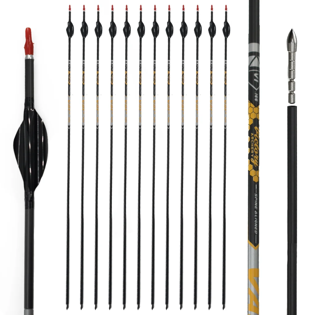 

6/12pcs ID4.2mm sp350/400/500/600/700/800/900 VAP Victory V1 Arrow Archery Carbon Finished Arrows Compound/Recurve Bow Shooting