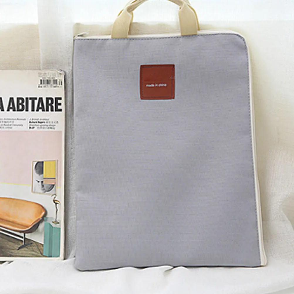 

2Pcs Canvas File Bag Large Capacity Briefcase Multifunctional Storage Pouch Laptop Tablet Document Organizer Portable Laptop