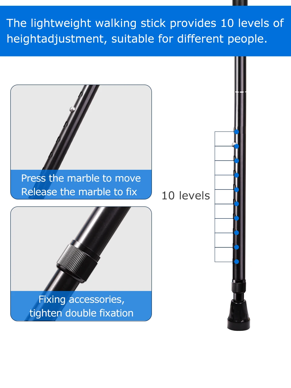 زوج عكازات الساعد من Lefeke قابلة للطي خفيفة الوزن وقابلة للتعديل مع مقابض مطاطية وقبضة مريحة ومقاومة للاهتراء #4