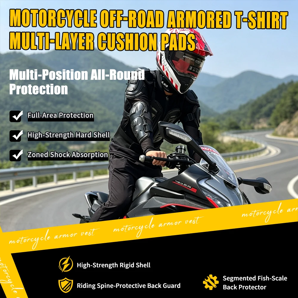 Motocross Motorcycle Riding Armor Jacket - Motorbike Safeguard Care Roller Skating Skiing Snowboarding Protection Clothing