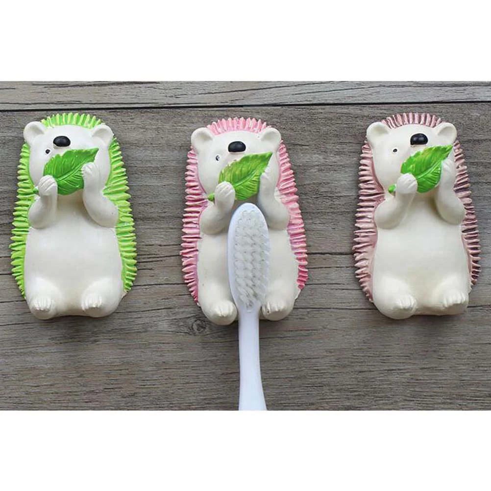 

2 Pcs Wall Mount Toothbrush Holder Punch-free Rack No Punching Stand Cartoon Holders Toddler