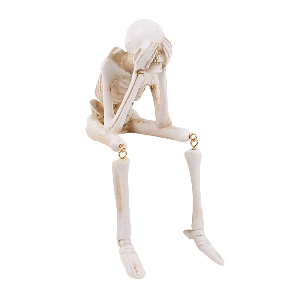 

Skull Decor Mini Statue Halloween Resin Figurines Evil Siblings Craft Decoration Home Office Party
