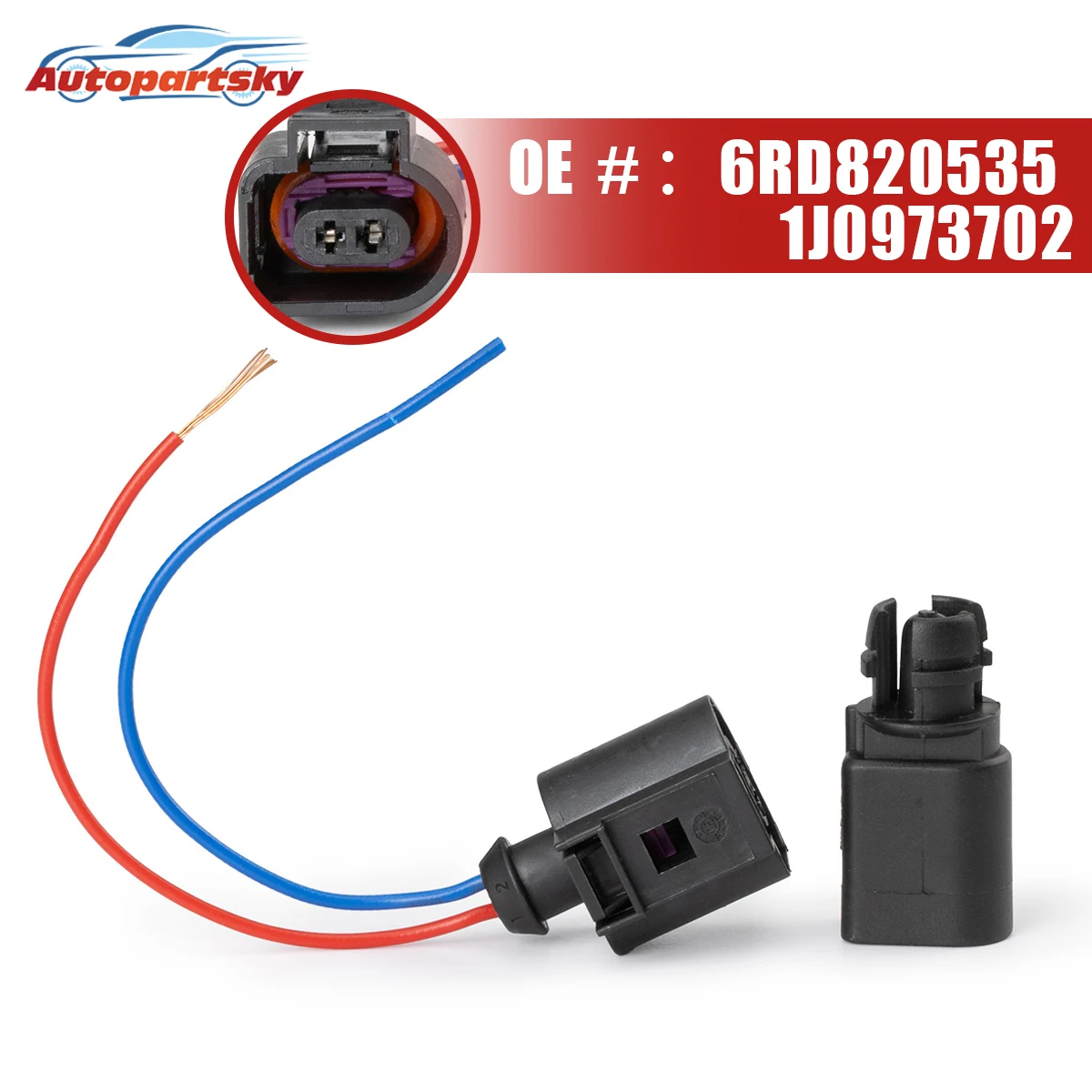 6RD820535 1J0973702 2 Pin Outside Air Temperature Sensor with wire For VW Passat Polo Tiguan CC Jetta For Audi A4 A6 A7 Q3 Q7 R8