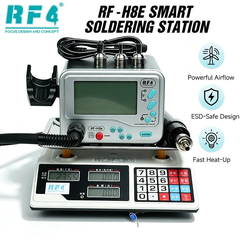 RF4 RF-H8E Smart Soldering Station 100-500°C Fast Heat Up ESD Safe Induction Sleep Handle For Phone PCB Repair Tools