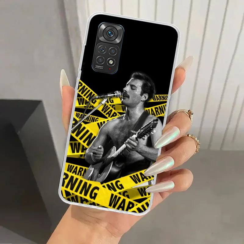 Rock Funky Freddie Mercury Queen Phone Case for Xiaomi Redmi Note 13 12S 12 11S 11 11T 11E 10S 9 Pro Plus 8 8T 9T 7 Soft Funda P