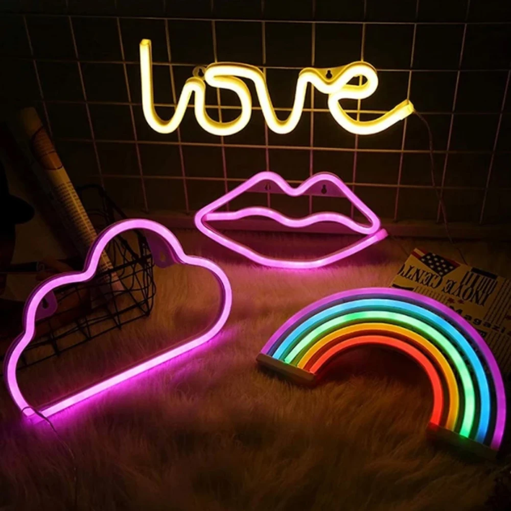 LED Neon Night Light Art Sign Wall Room Home Party Bar Cabaret Wedding Decoration Christmas Gift Wall Hanging Neon Sign