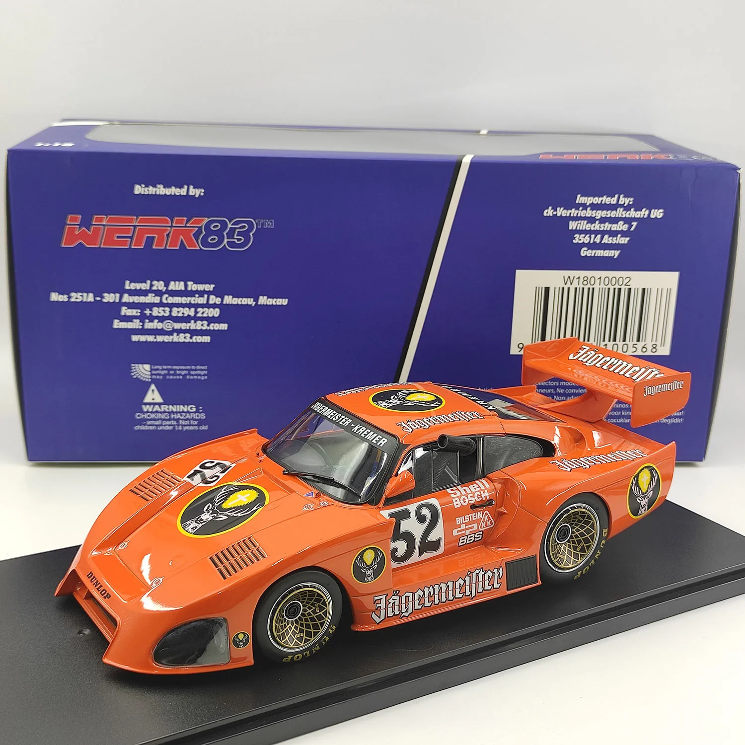 

Дефекты литья под давлением WERK83 масштаб 1:18 Porsche 935K4 International Racing 1981. # 52, модель автомобиля из сплава, Коллекционная игрушка, подарок, сувенир