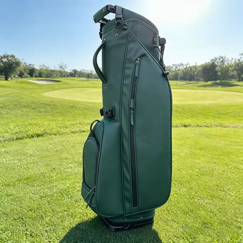 ASL GOLF 6-Way Divider Stand Bag Premium PU Leather Waterproof Lightweight Durable Portable Golfing Equipment for Men Women