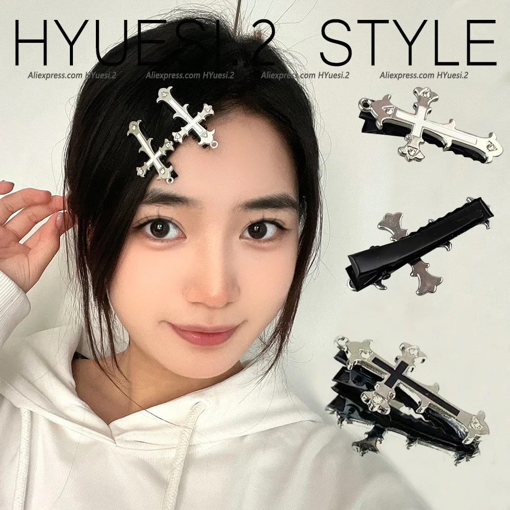 

Готические заколки для волос в форме алмазного креста, ретро-панк стиль, заколки-уточки для челки, для женщин и девушек, головной убор для Хэллоуина и вечеринок