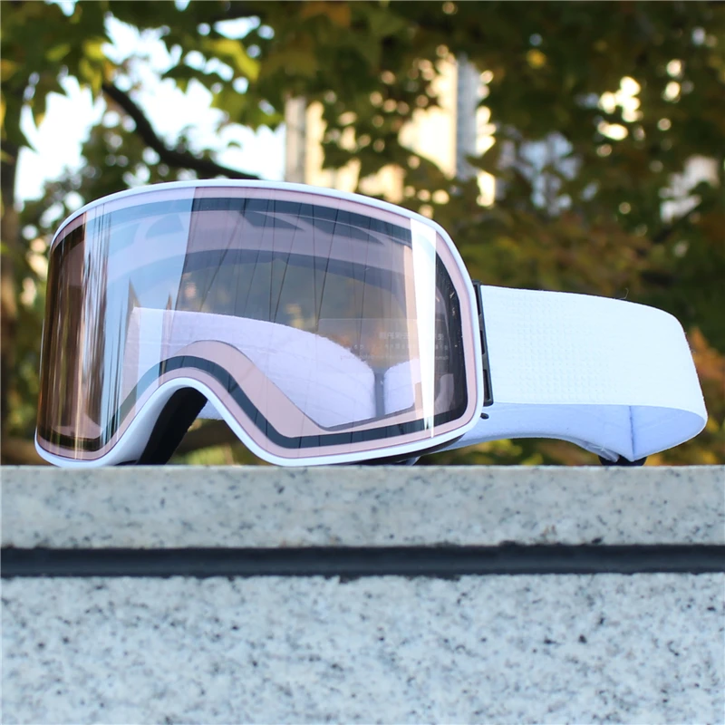 إطار كبير للتزلج على الجليد نظارات النساء الرجال التزلج نظارات قناع UV400 حماية الثلوج فوق نظارات الكبار مزدوجة مكافحة الضباب