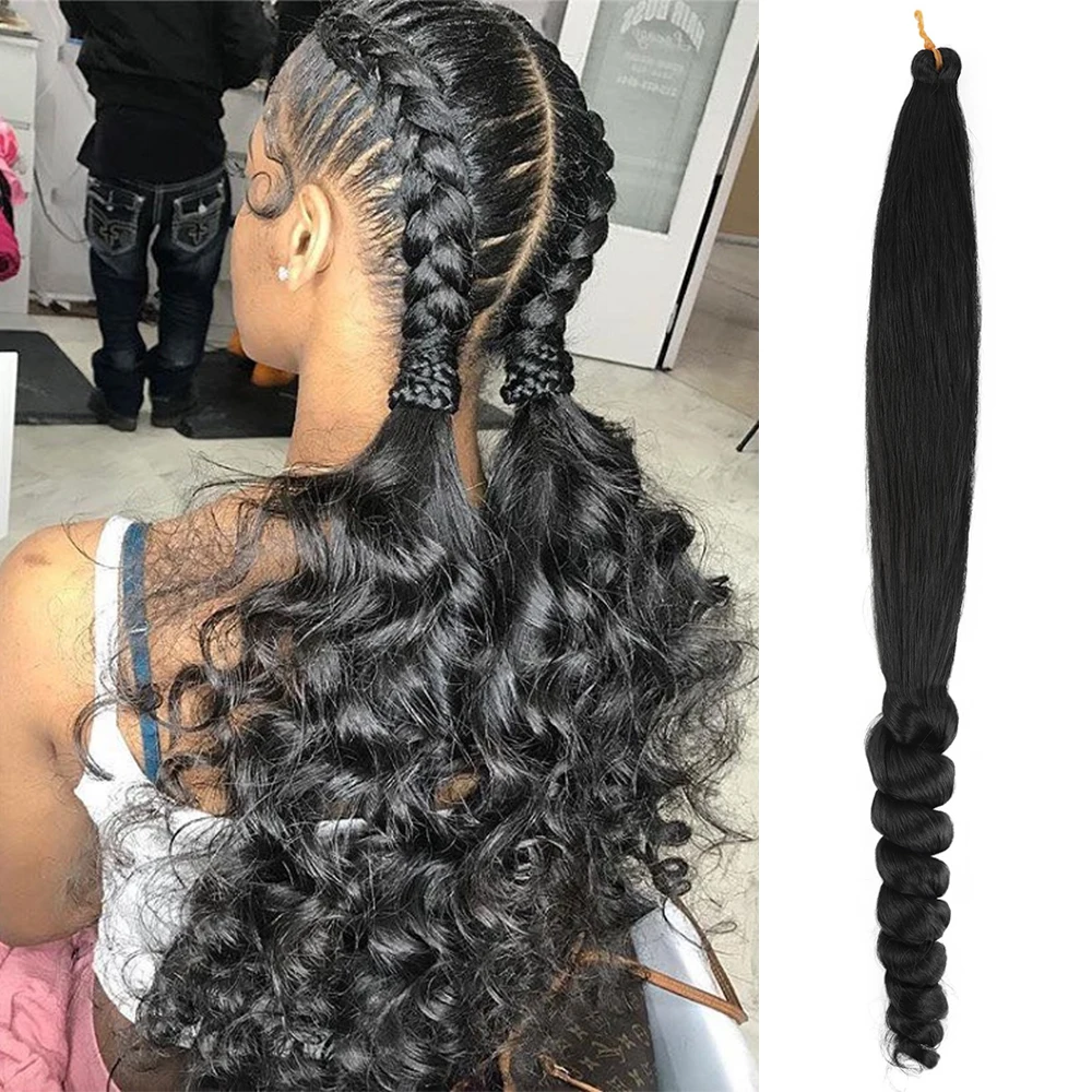 French Curls Braiding Hair 24Inch Synthetic Spiral Curls Braids Hair Extensions For Women Pre Stretched Loose Wave Braiding Hair