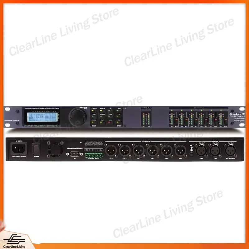 DBX260 PA260 3 In 6 Out Digital Audio Processor Professional Stage Speaker Crossover Effects Unit Sound System Equipment