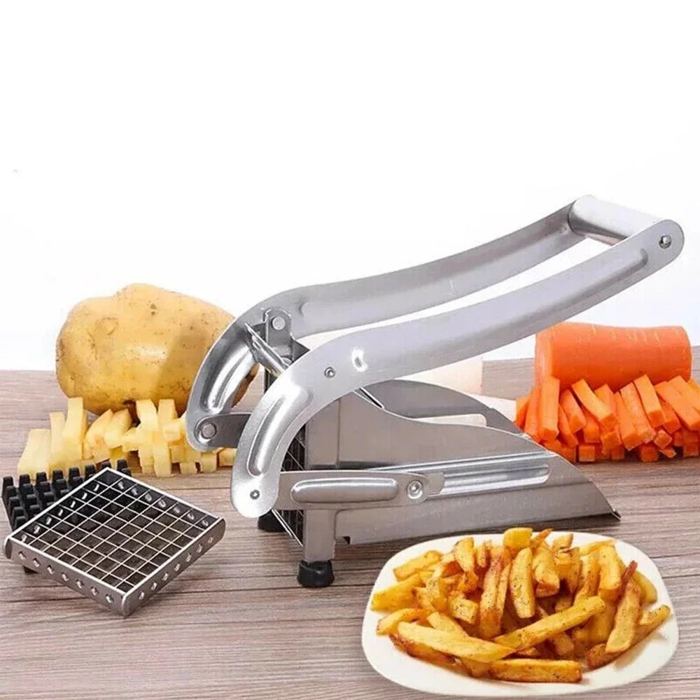 Stainless steel French fry cutter for perfect potato chips and shredded potatoes perfect for home cooking and party preparations