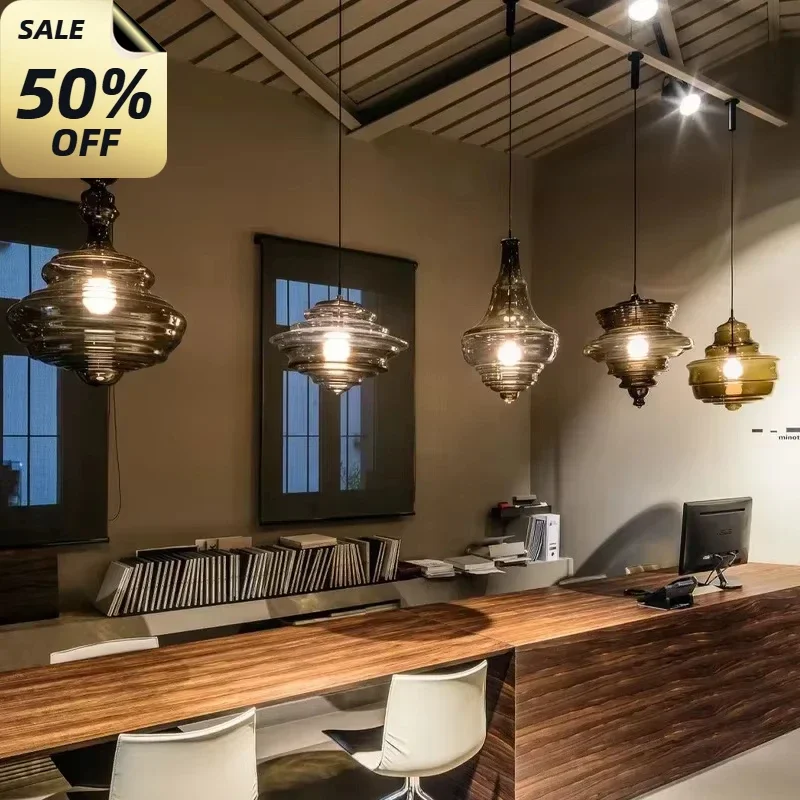 

New Creative Pendant Lamp Industrial Vintage Glass Pendant Lamp Bar Dining Room Lamp Art Lighting Coffee Bedroom Bedside Light