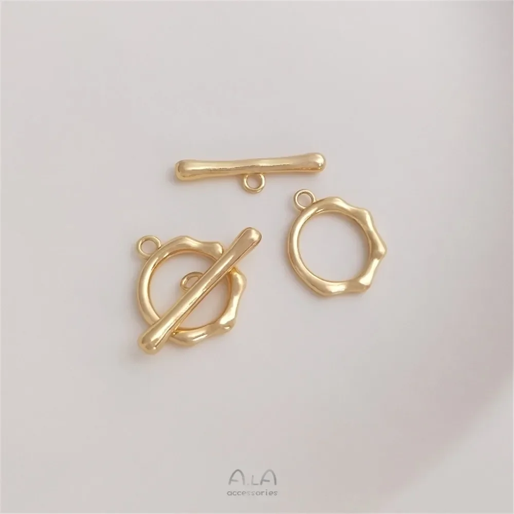 

14K Gold Plated Non specification polyrhomb round fashion OT buckle handmade DIY bracelet connection end accessories