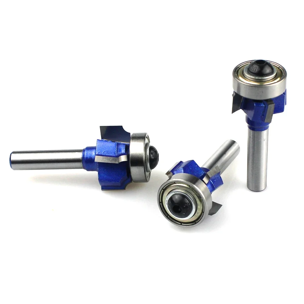1 buah 6mm 1/4 8 batang Z4 sudut bulat Router Bit R1 R2 R3 memangkas tepi Woodworking Mill pemotong klasik Bit untuk kayu