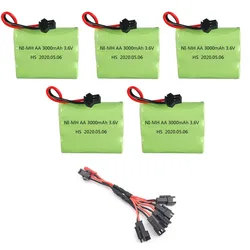 3.6V Rechargeable NiMH Battery M model with cable For Rc toy Car Tank Trains Robot Boat Gun parts Ni-MH AA 3000mah 3.6 V Battery