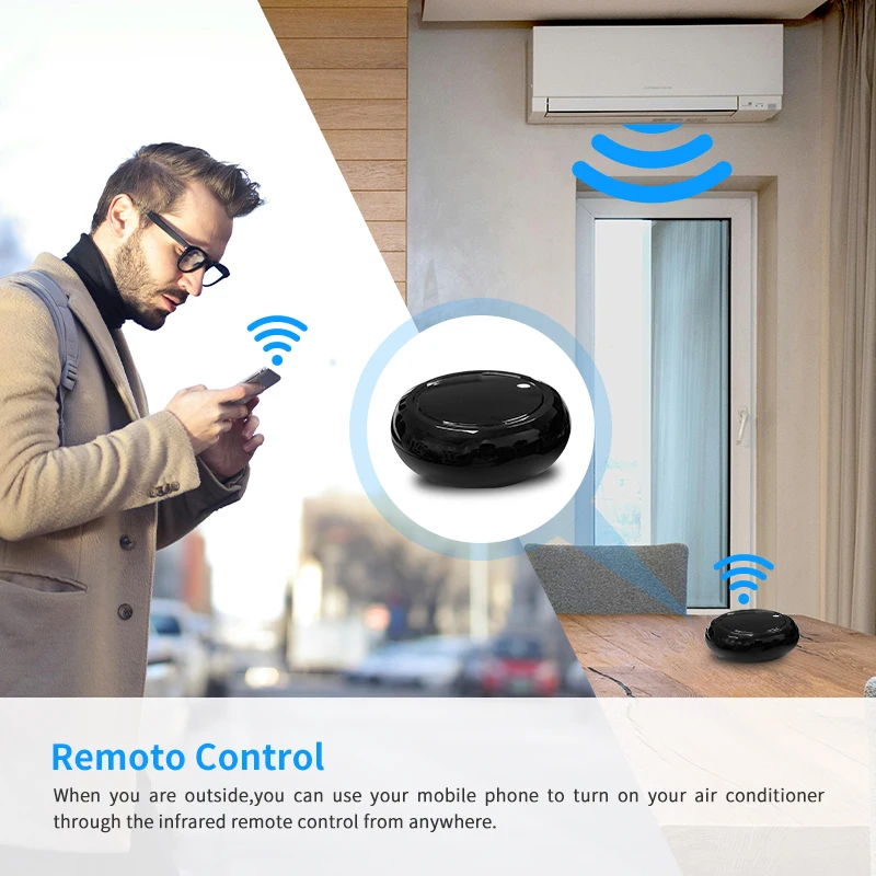 Tuya WIFI IR جهاز تحكم عن بعد عالمي أتمتة المنزل الذكي أجهزة التحكم عن بعد بالأشعة تحت الحمراء لمكيف الهواء التلفزيوني