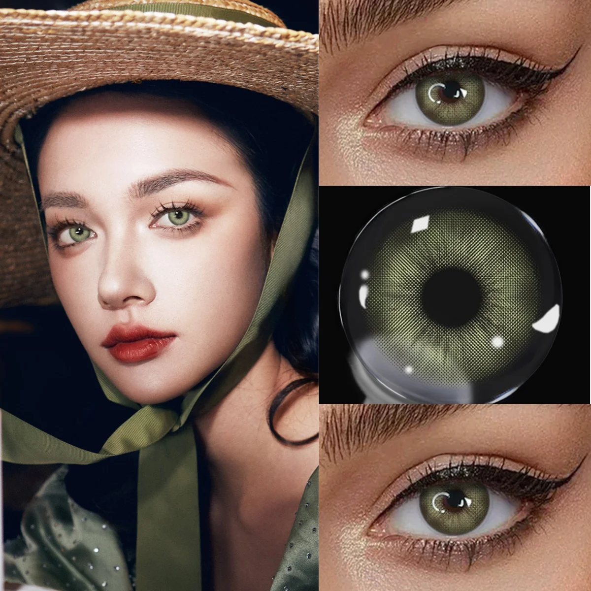 VISUASHOW Farbige Kontaktlinsen, Natürliche Schönheit Augen-Make-up als Geburtstagsgeschenk, Trendige Mode für Tägliches Tragen, Party, Fotografie