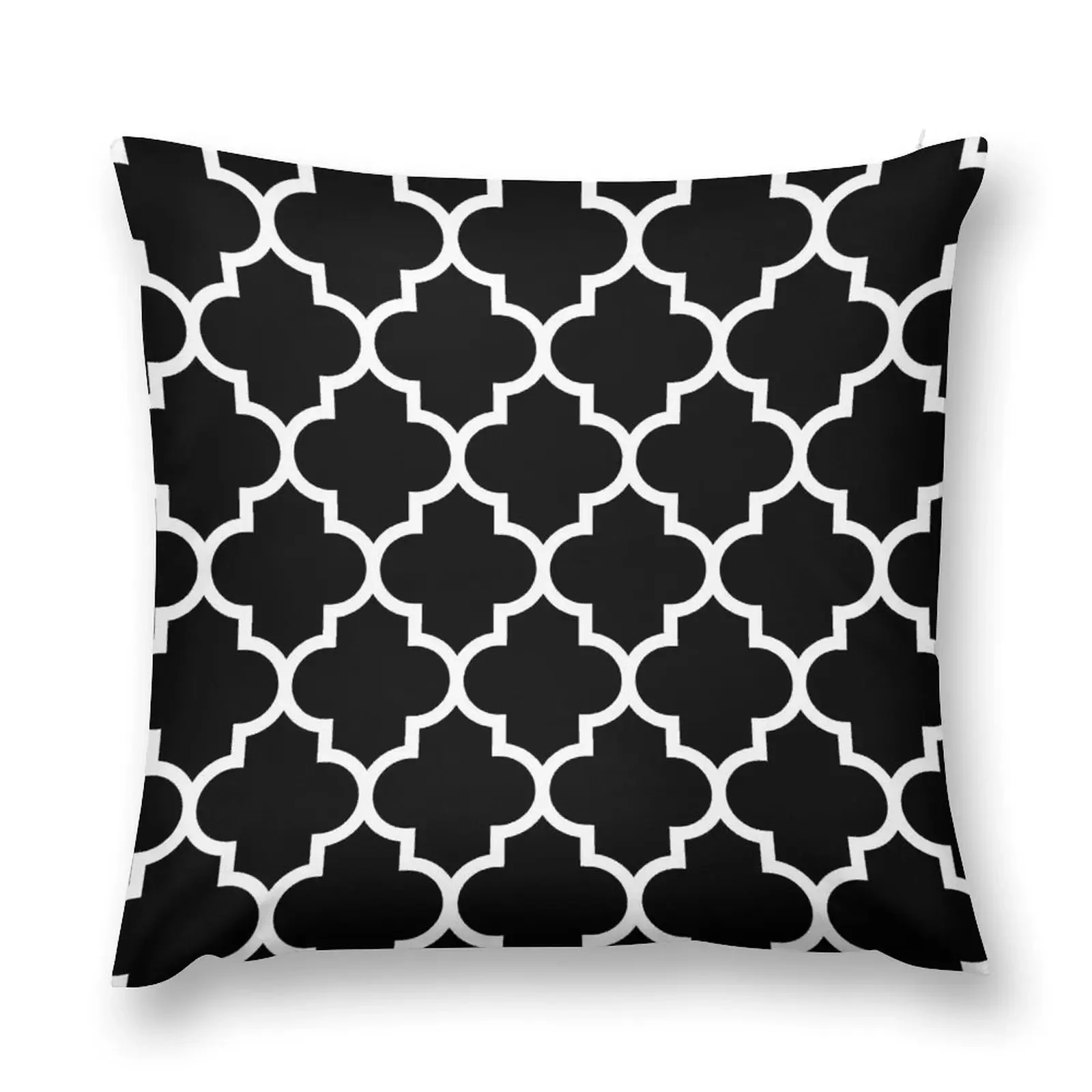 

Black And White Quatrefoil Pattern Throw Pillow Decorative Sofa Cushions Custom Cushion Pillowcases pillow