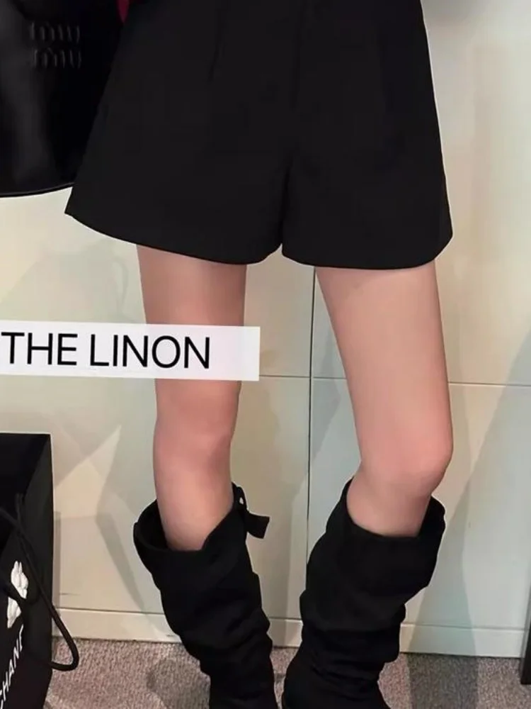 Wełniane spodnie z wysokim stanem i szerokimi nogawkami dla kobiet, jesienno-zimowe, plus size, kolor kawowy, codzienne spodnie bootcut, krój A-line, eleganckie.