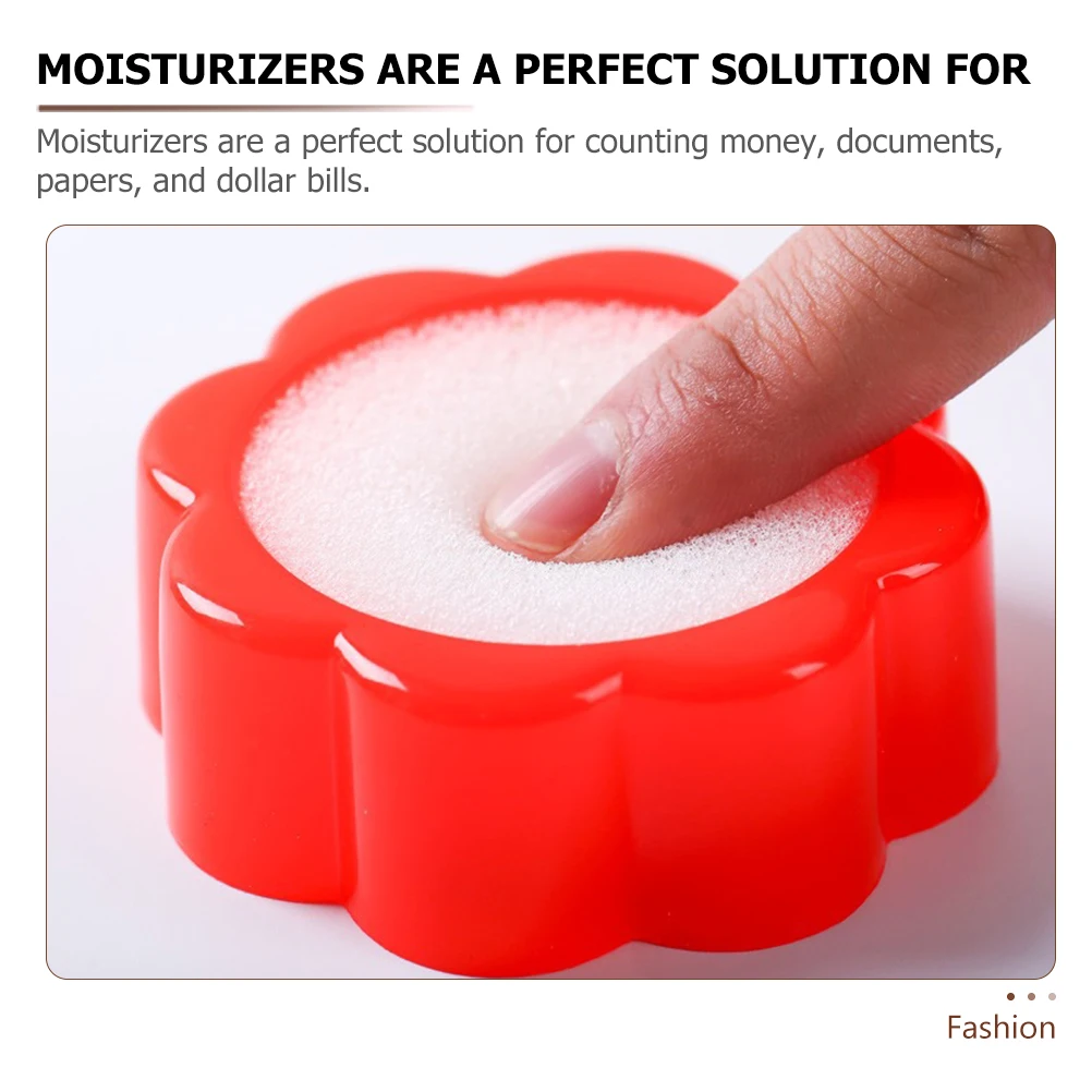 16Pcs Finger Wet Damper Finance Counting Supplies Flower Shape Fingertip Moistener Cashier Cash Counting Accessory