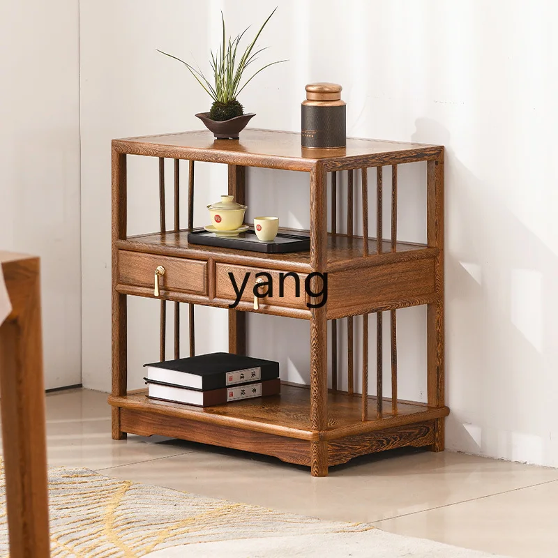 

LMM chicken wing wood dining side cabinet new Chinese all solid wood living room Chinese storage tea side cabinet
