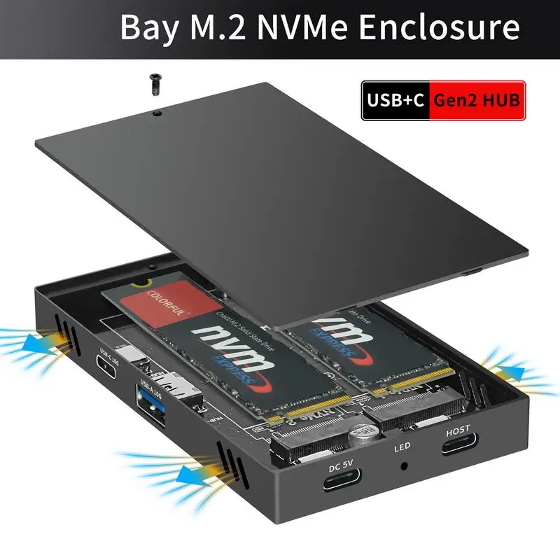 Imagem -03 - Nvme Ssd Enclosure Adapter Disco Rígido Externo Multiuso Leitor Ssd Portátil