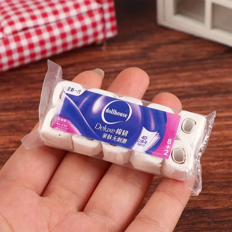 1:12 Dollhouse Miniature Toilet Hygienic Paper Towel Roll Papers Model Roll of Tissue Home Decor Toy Doll House Accessories Toys
