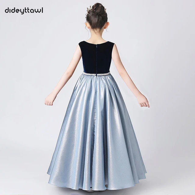 dideyttawl Customized Elegant Velvet Girl Dresses Sleeveless Concert Dress Junior Christmas Dress