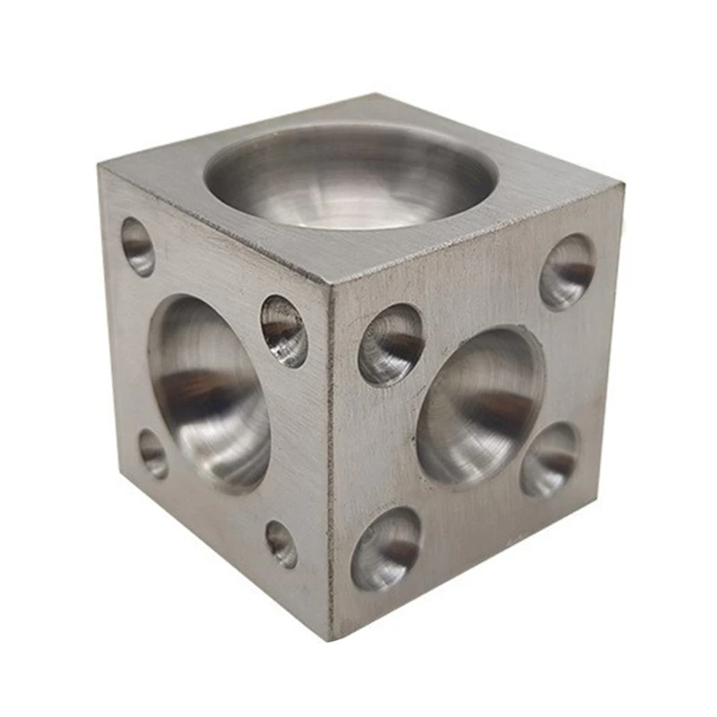 Professional Carbon Steel Dapping Block Sturdy Metalworking Square Dapping Block Carbon Steel Block for Shaping Jewelry