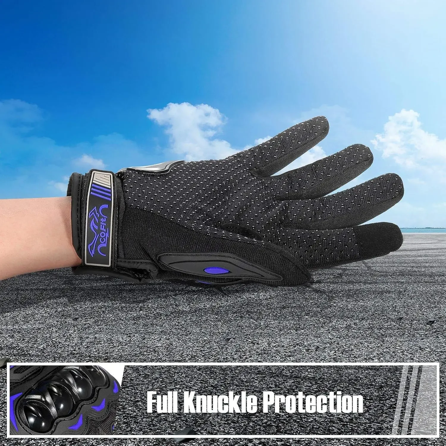 

Motorcycle Gloves for Men and Women, Full Finger Touchscreen Motorbike Gloves for BMX ATV MTB Riding, Road Racing, Cycling, Clim