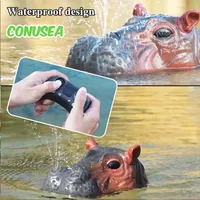 Rc Boat Hippo 2.4G Remote Controlled Boats Submarine Hippopotamus Speedboat Animals Outdoor Water Toy Electric Model Toy Boys