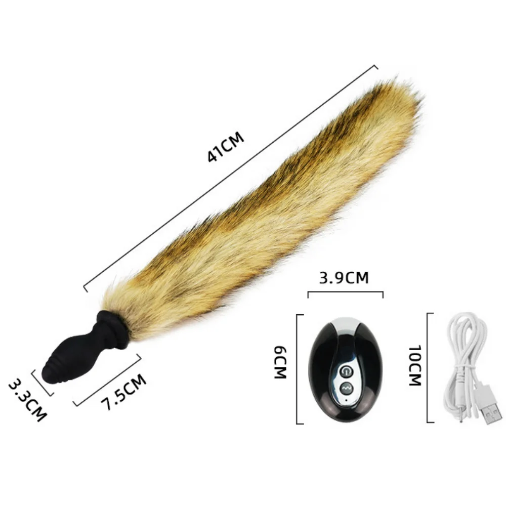 Multi-Color Optional Artificial Tail Vibrator Butt Plug Remote Control Penetration Anal Unisex Sexmachine Adult SexToy Joinjjtoy