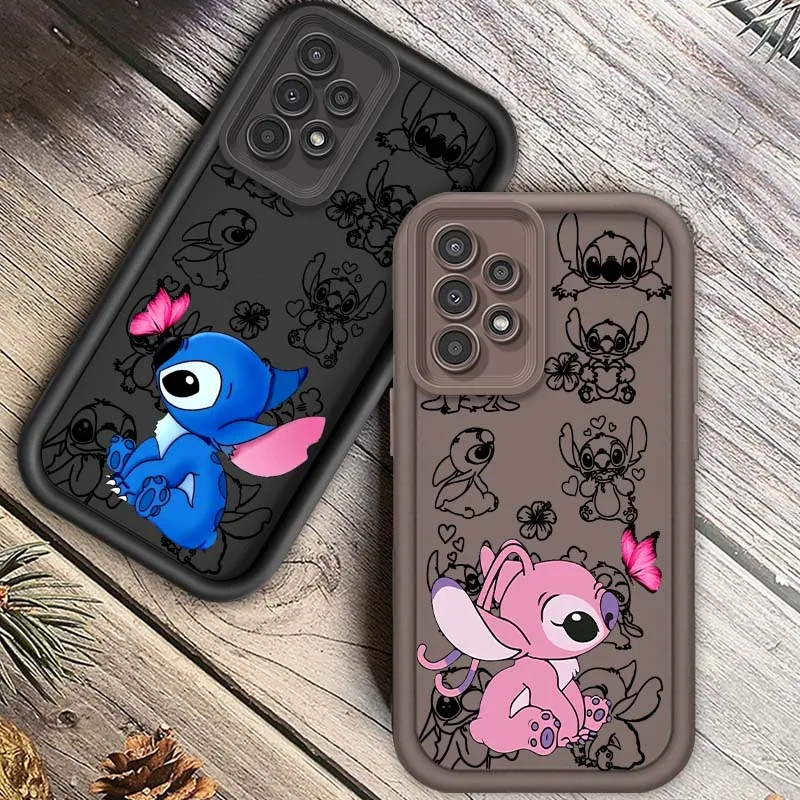 

Stitch Angel Cute Couples Phone Case For Samsung A73 A72 A56 A55 A54 A53 A35 A32 A25 A24 A23 A21s A14 A05 5G Eye Ladder