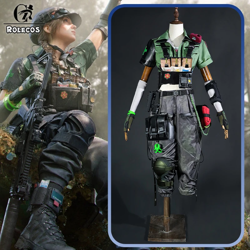 Disfraz de Cosplay de Lina de Delta Force de ROLECOS, Uniforme Táctico de Camuflaje, Traje de Fiesta de Halloween para Mujer