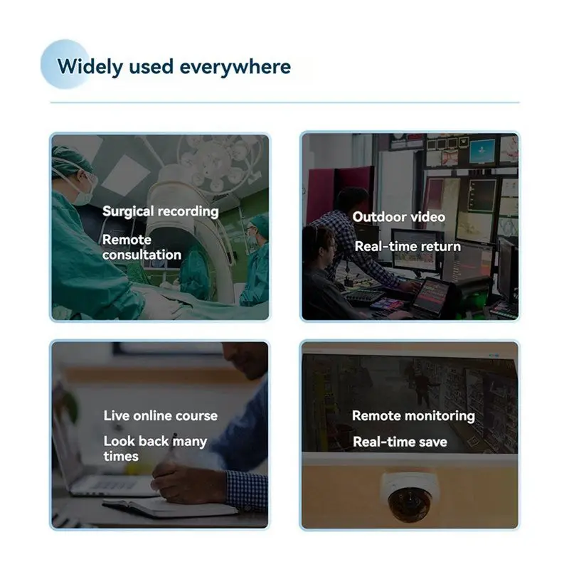 وحدة فك ترميز الفيديو AS95-3X HD 1080P@30FPS، تدعم H.265/H.264، البث المباشر لـ Youtube، Facebook، RTMP، SRT UK Plug