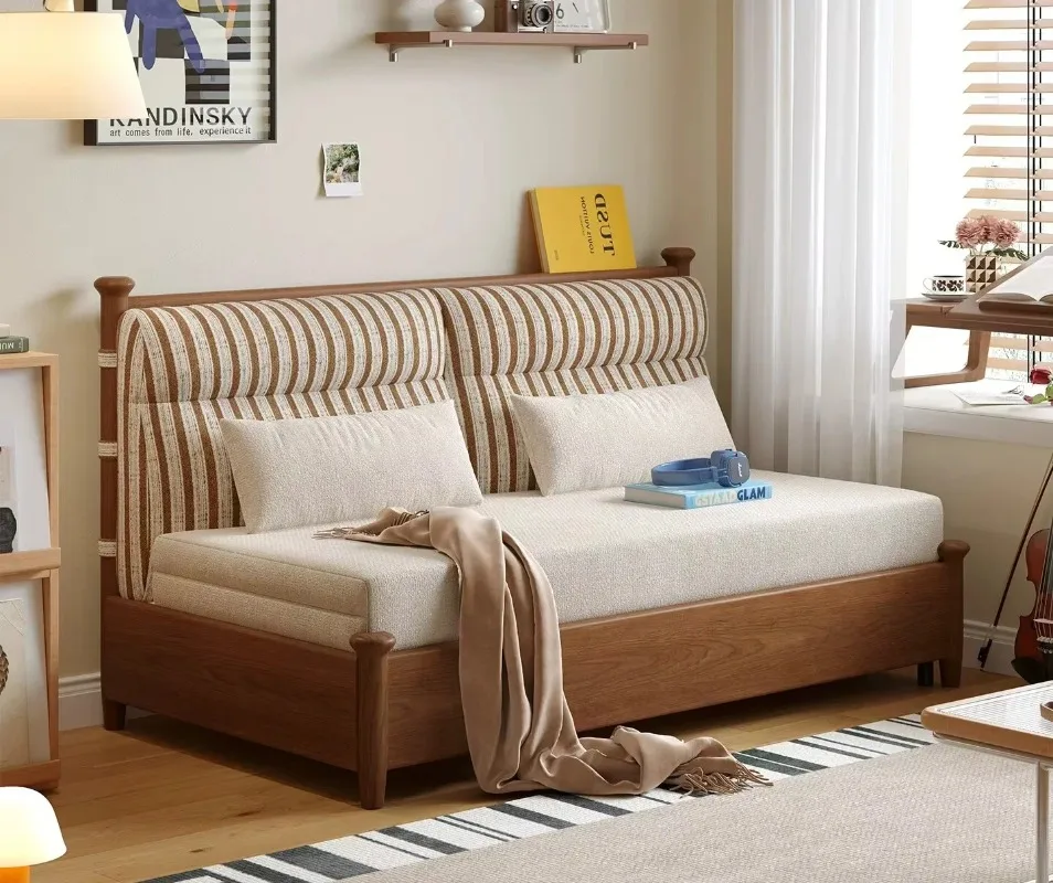 furniture Sofa Bed Solid Wood Retractable Integrated Dual-purpose Study Balcony Sofa